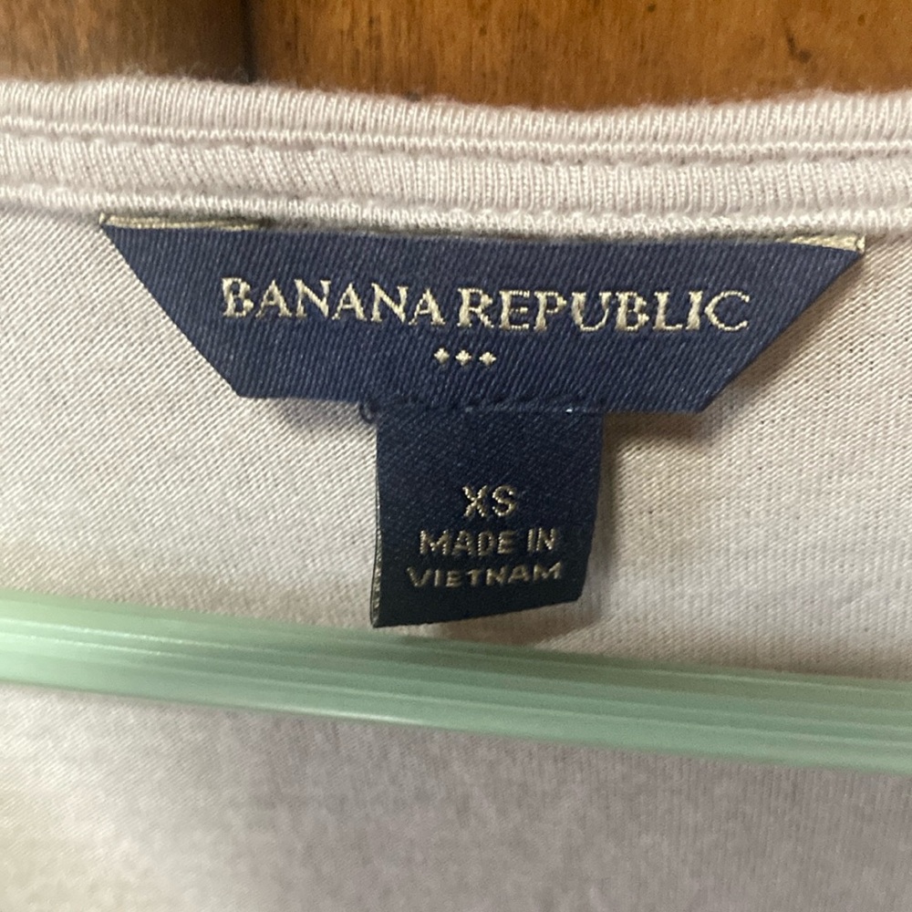 Banana Republic Beige Fitted Tie-Front Sailor Collar Blouse - Picture 2 of 6